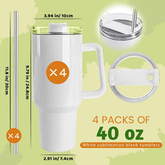40 OZ Sublimation Tumblers with Handle