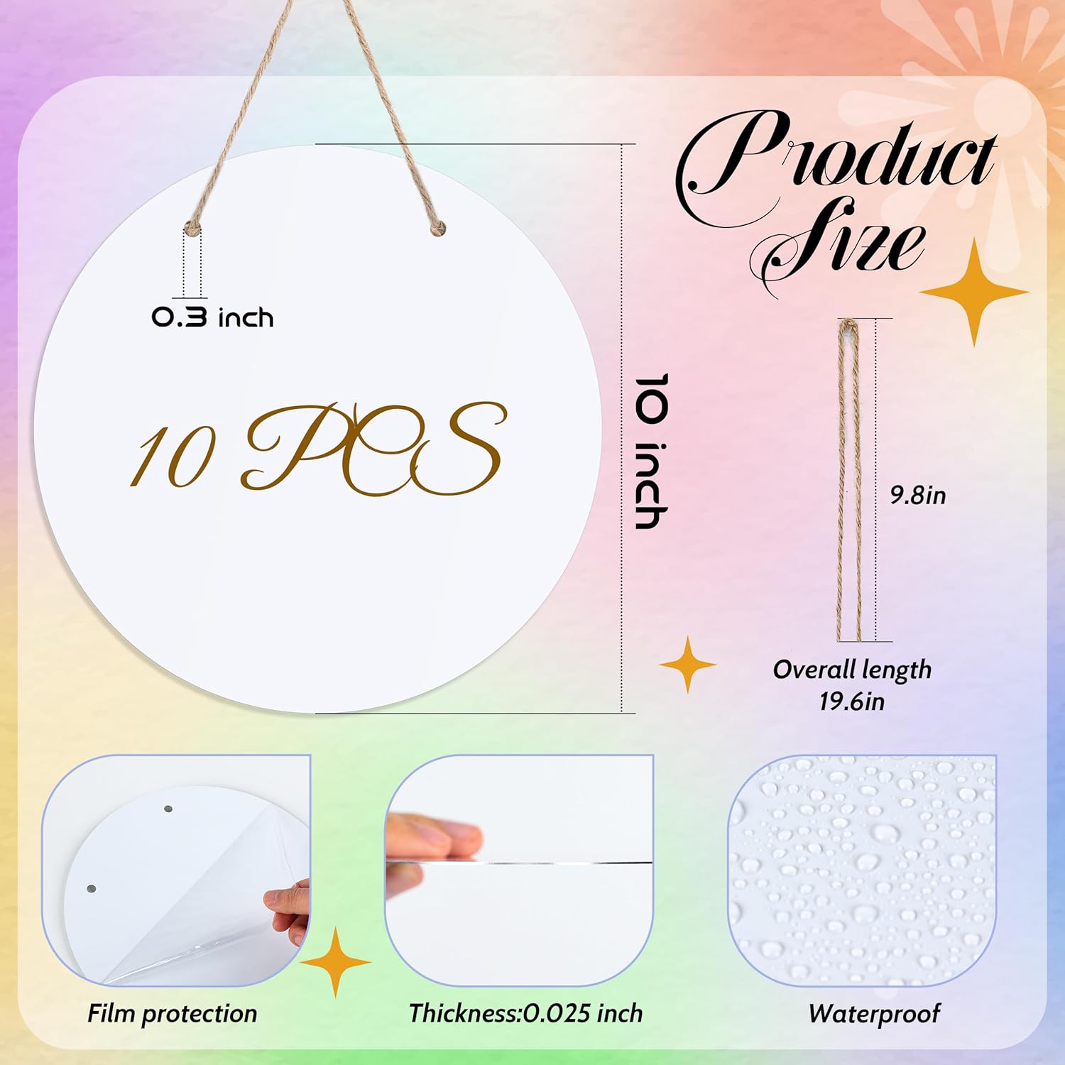 10PCS 10 Inch Sublimation Door Hanger Blanks