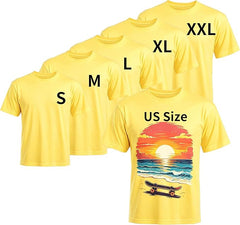 5PCS Unisex Sublimation Blank T-Shirts – Polyester Crew Neck Short Sleeve - Yellow
