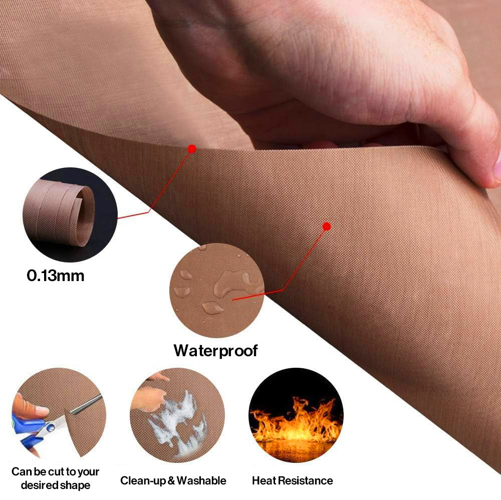 PTFE Teflon Sheet for Heat Press Transfer Sheet， Non Stick Heat Transfer Paper Reusable Heat Resistant Craft Mat