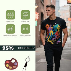 5 PCS Unisex Sublimation Blanks Bulk Polyester T Shirts - Black