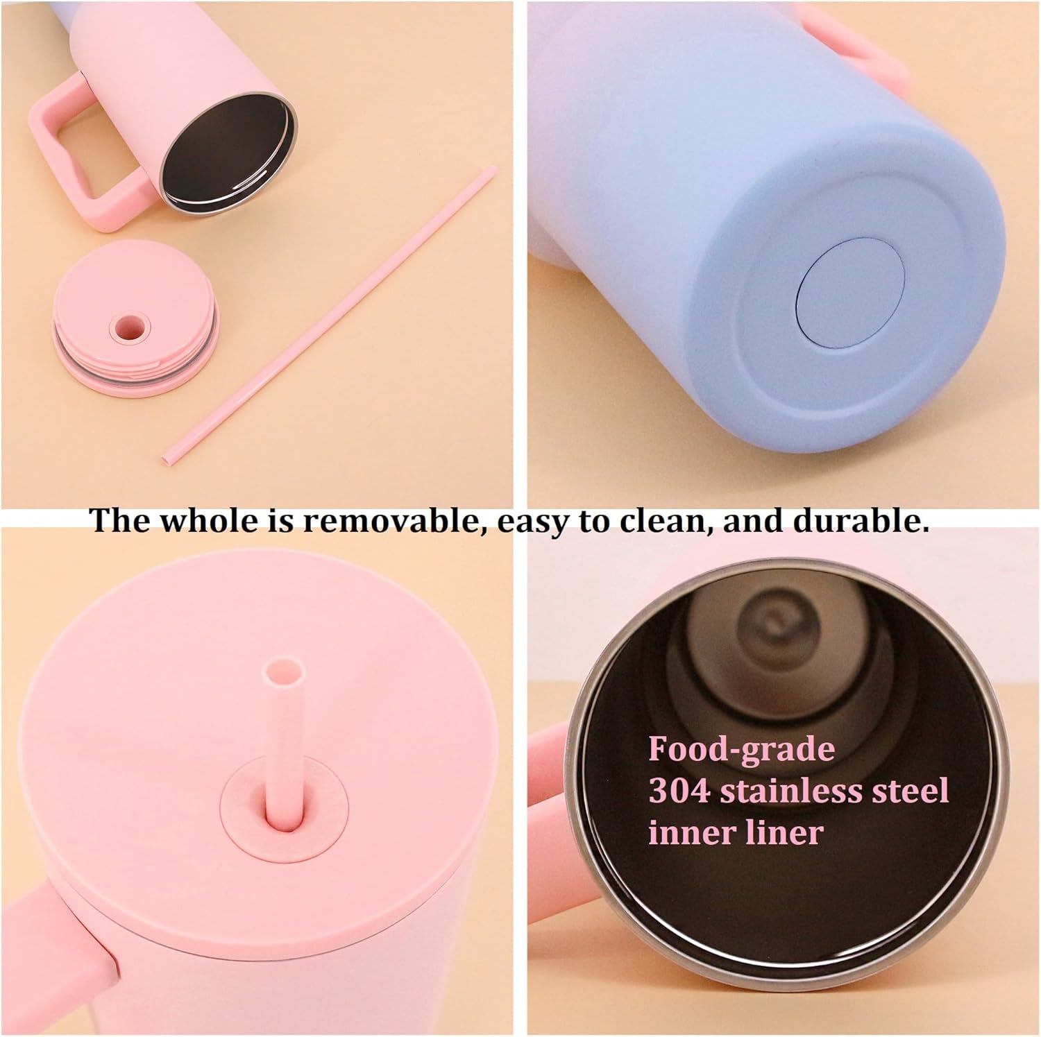 40 oz Insulated Tumblers with Handle, Lid and Straw - Designer Picks