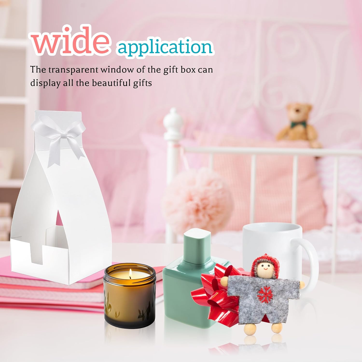 24 Pack White Gift Boxes with Ribbon for 11oz Sublimation Mugs Blanks