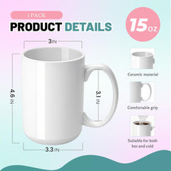 Joyclub 15 oz Sublimation Coffee Mugs Blank