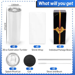 8 pack 20oz Sublimation Tumblers+ Sublimation Paper 110 Sheets (Code:MOM50)