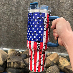 40 Oz Water Bottle for Stainless Steel Tumbler (Blue Handle)