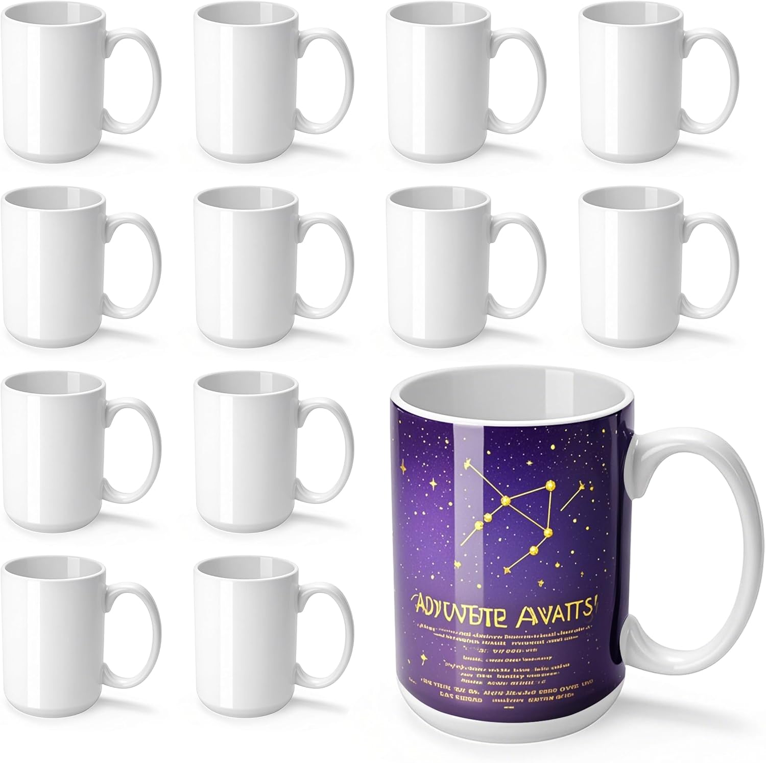 Joyclub 15 oz Sublimation Coffee Mugs Blank