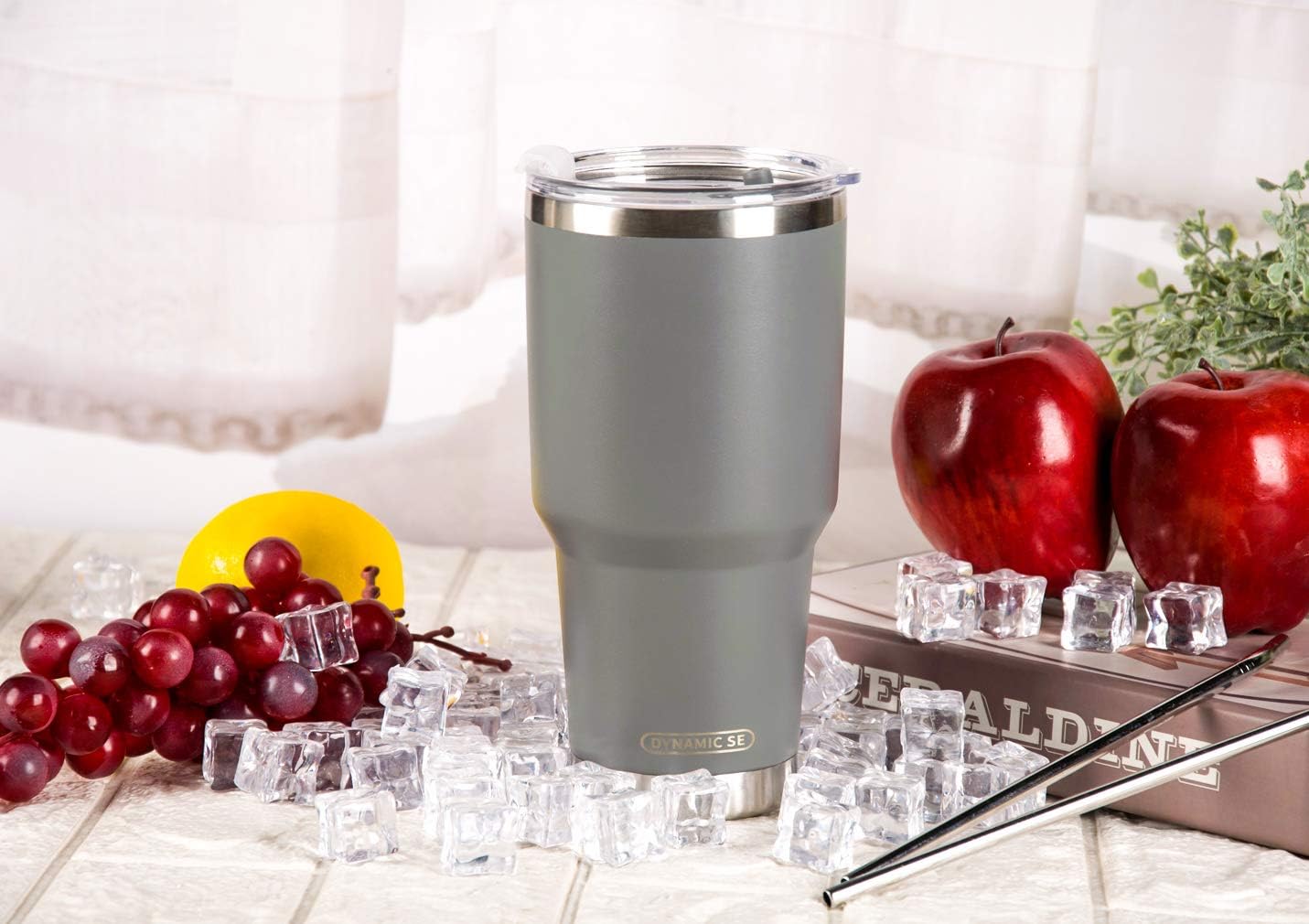 30 oz Grey Stainless Steel Tumbler