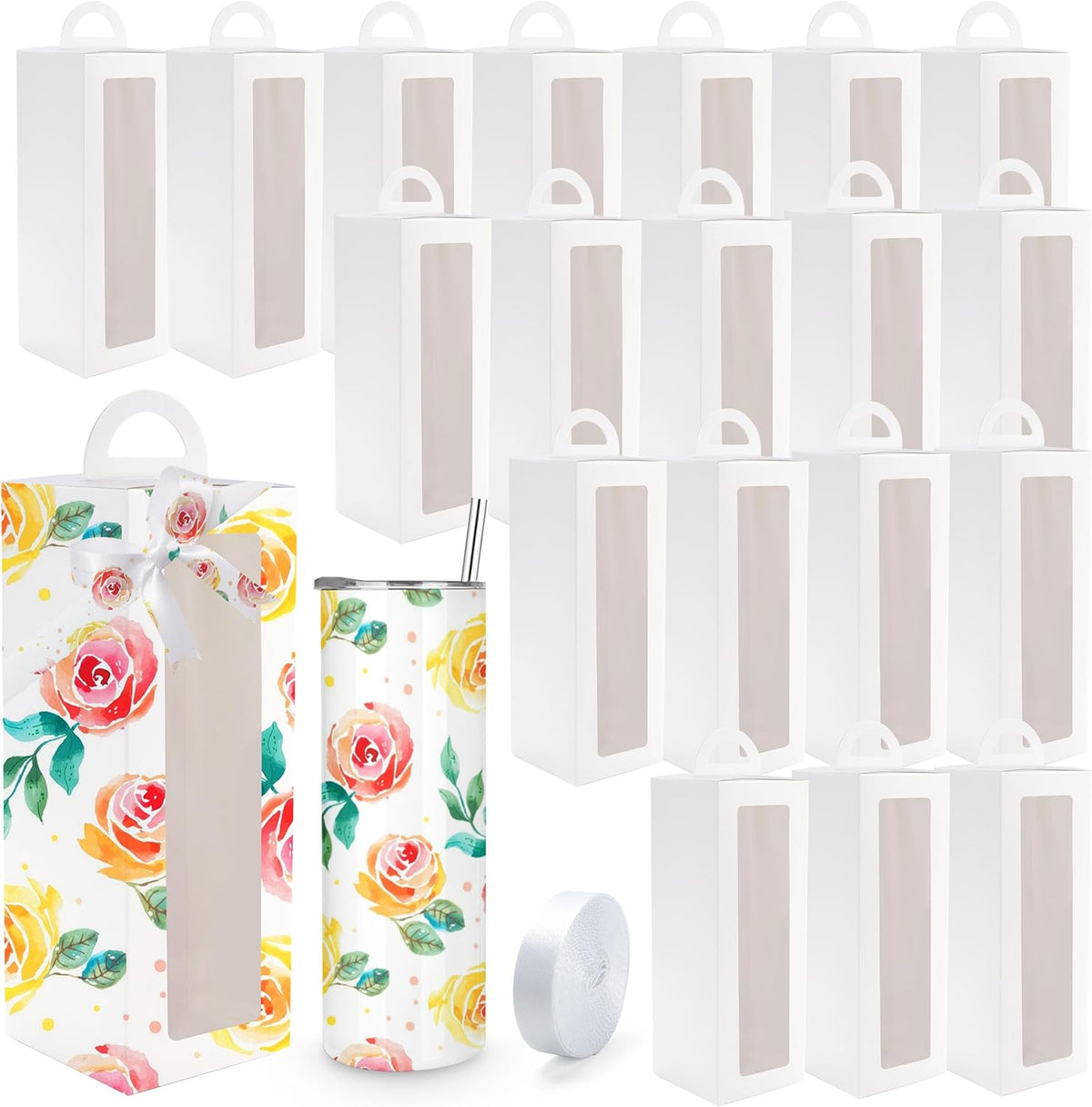 20 Pack Gift Boxes with Ribbon for 20 oz Tumblers