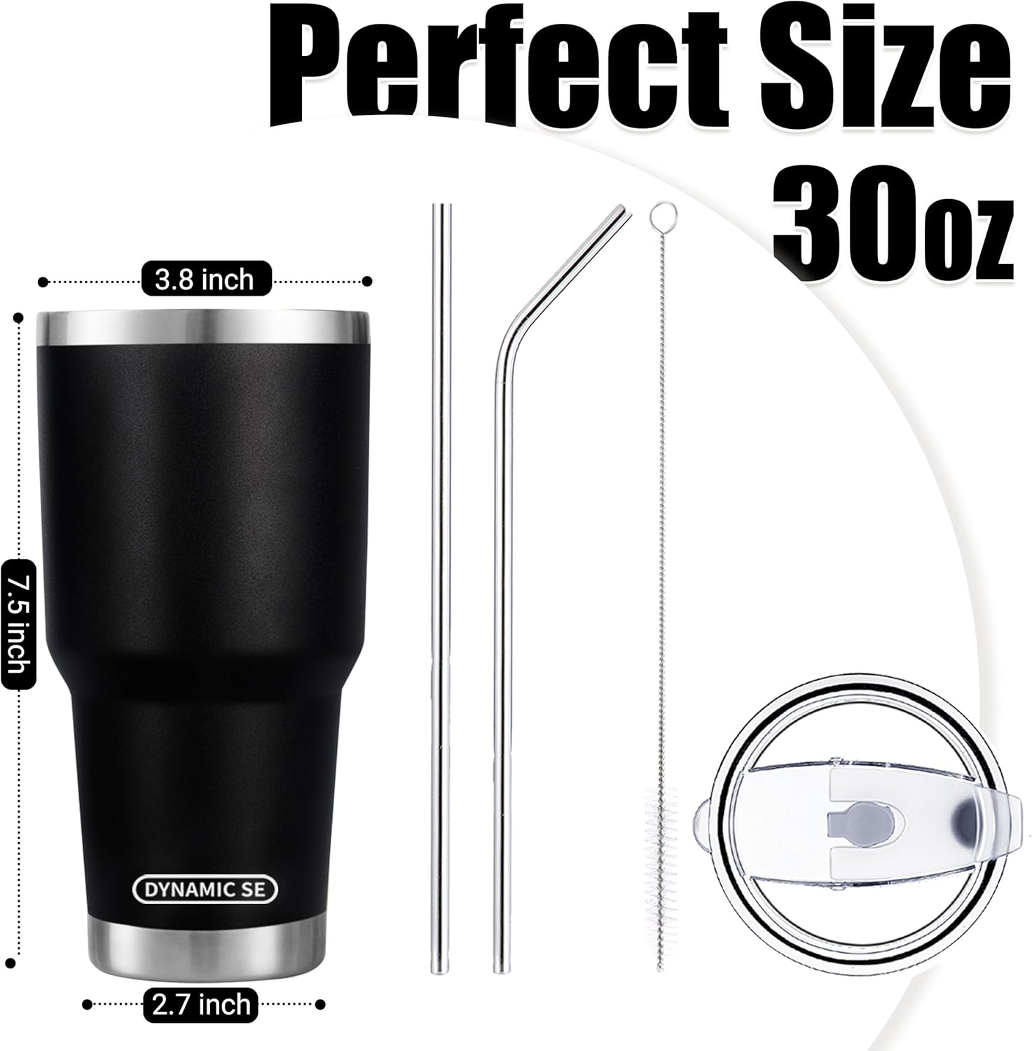 30 oz Black Stainless Steel Tumbler