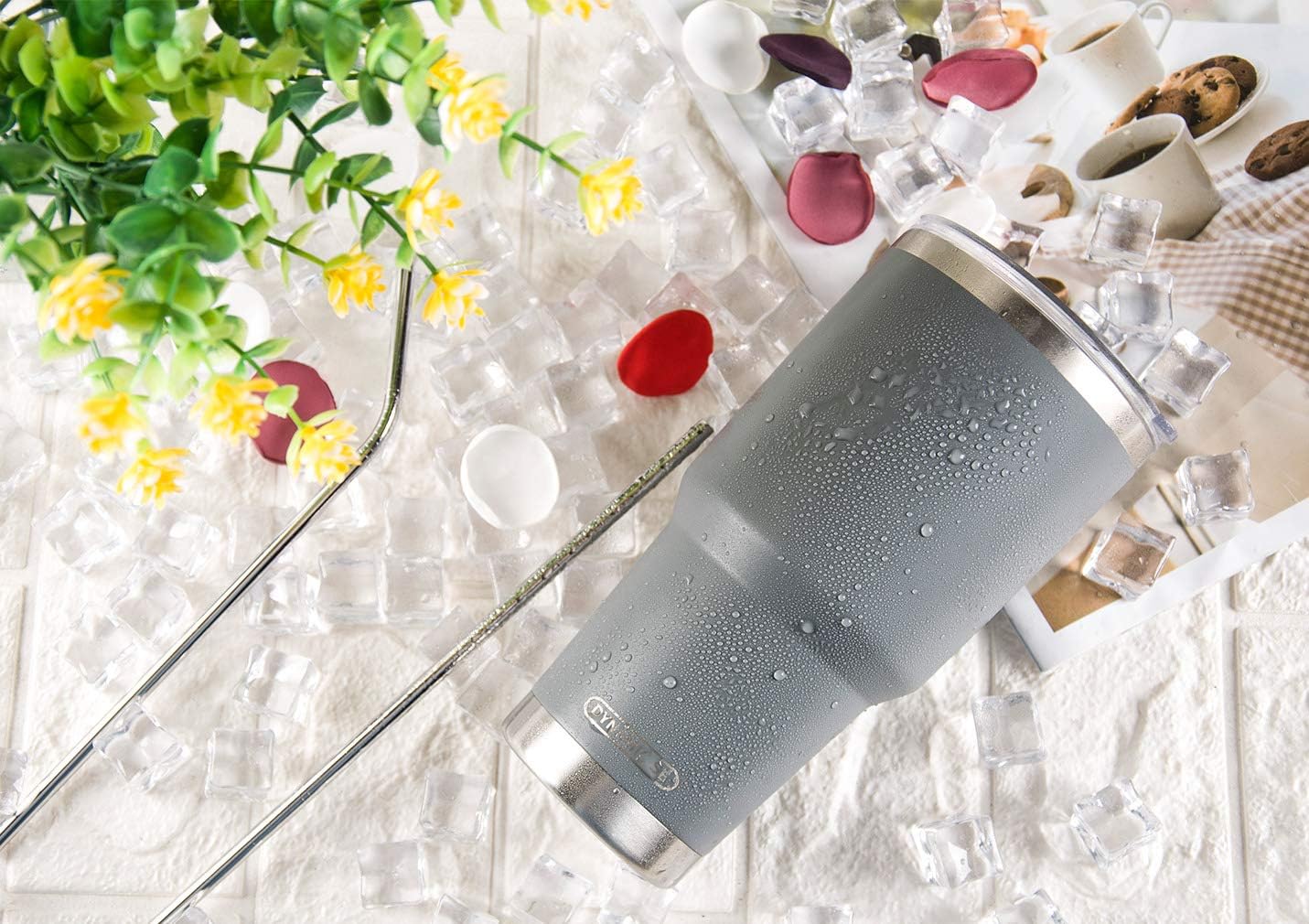 30 oz Grey Stainless Steel Tumbler