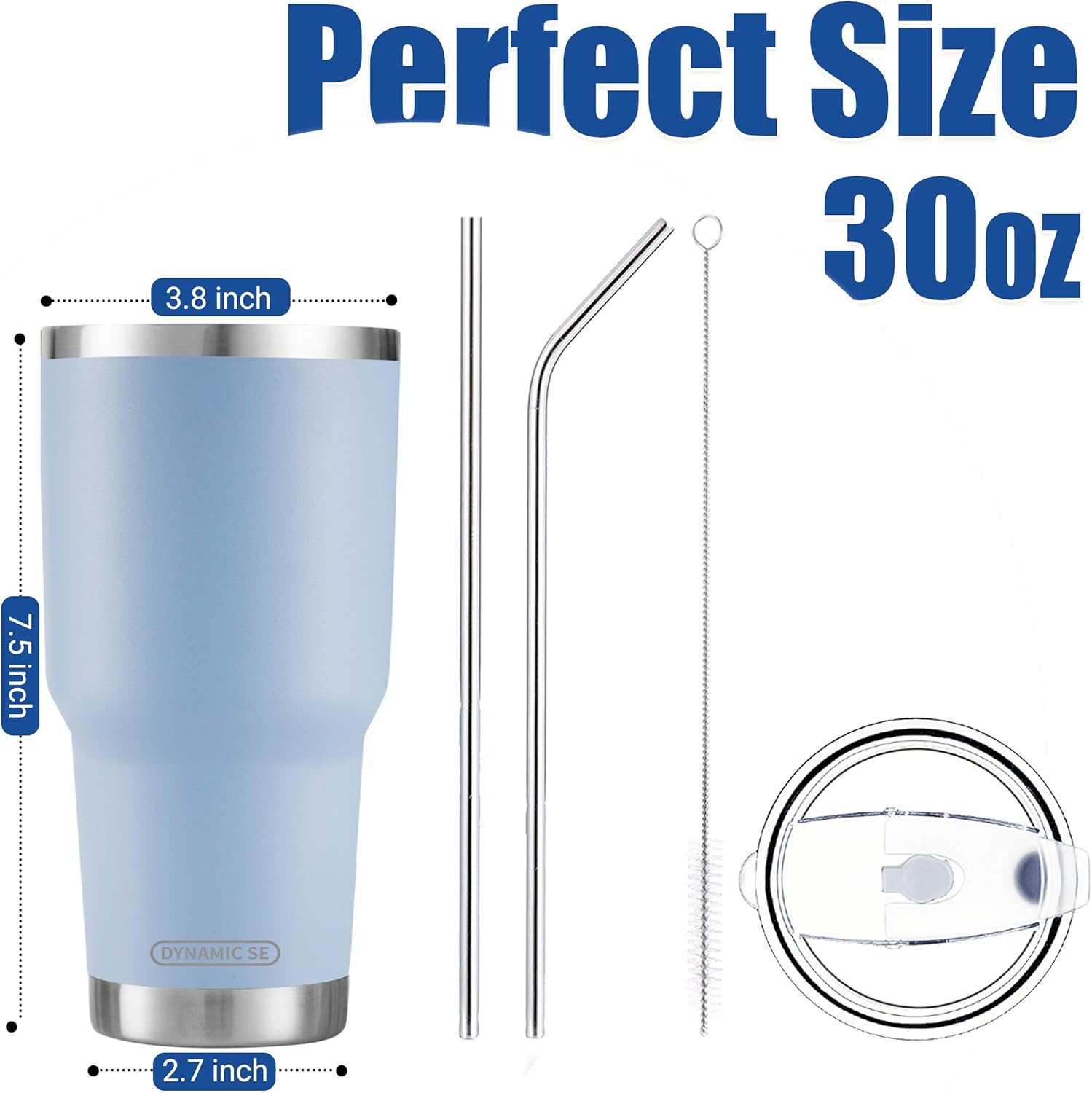 30 oz Sky Blue Stainless Steel Tumbler