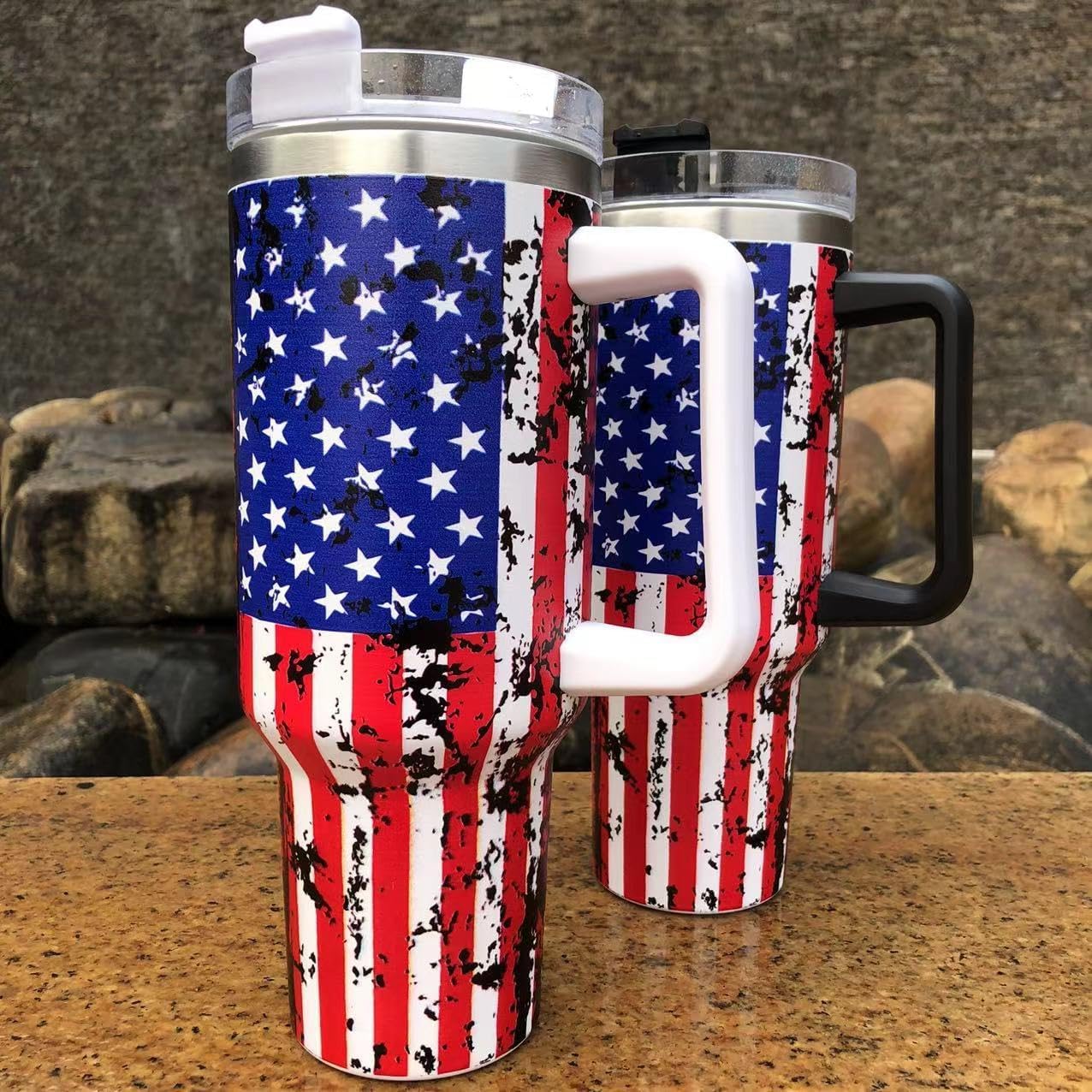 40 Oz Water Bottle for Stainless Steel Tumbler (White Handle)