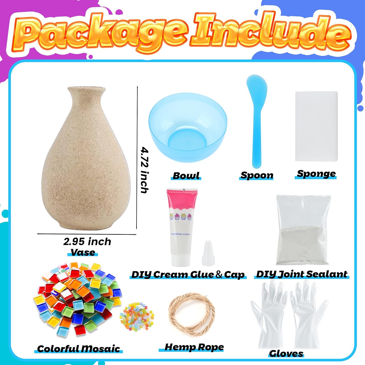 DIY Mosaic Flower Vase Kit