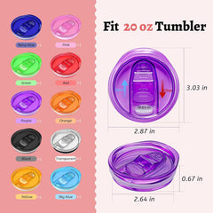 10 pack 20 oz Skinny Tumbler Replacement Lids (Multi Color)