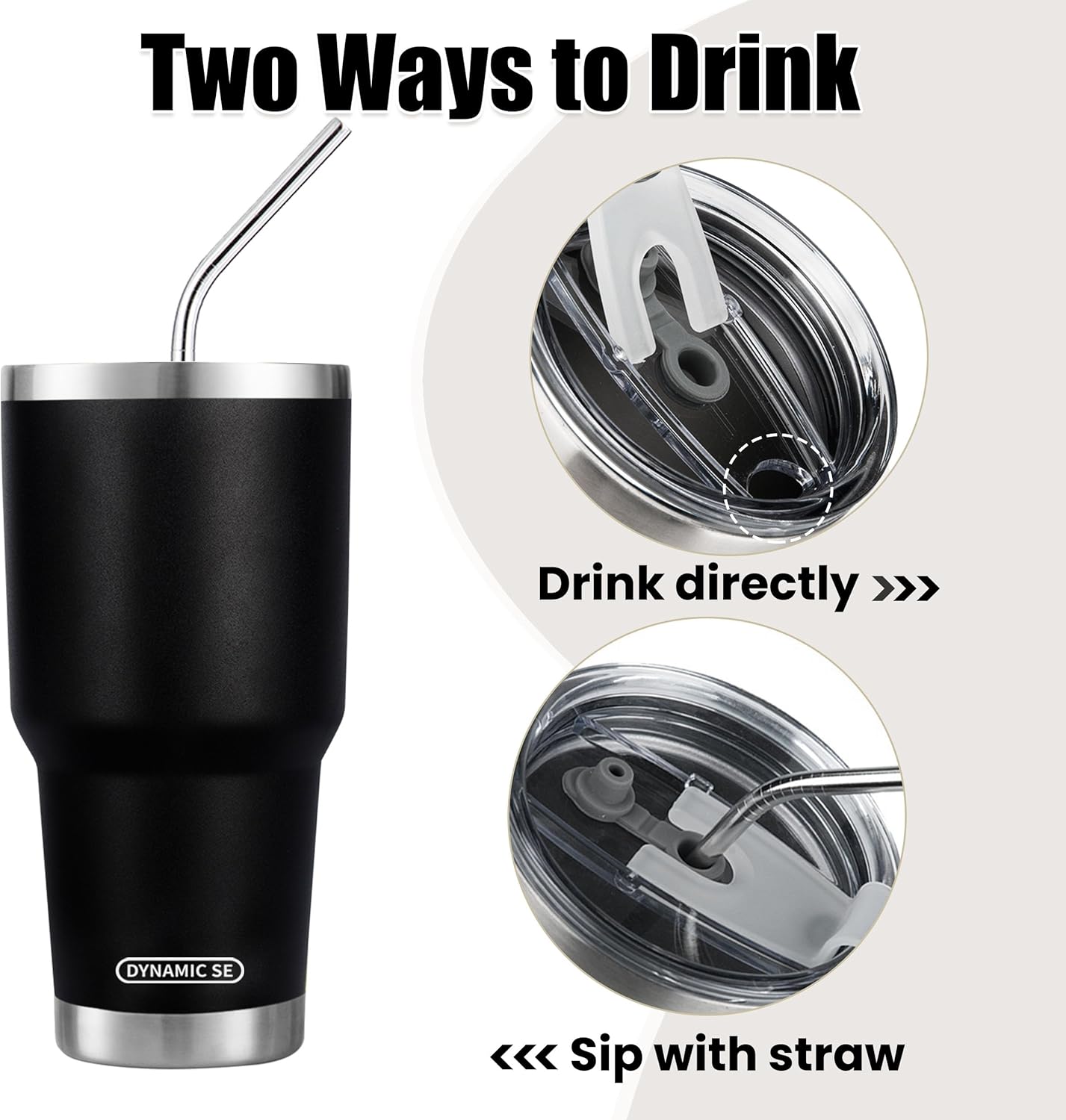 30 oz Black Stainless Steel Tumbler