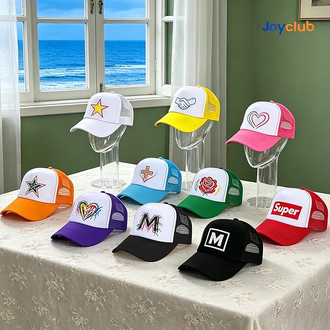 40-Pack Colorful Blank Trucker Hats for Sublimation – Adjustable Mesh Snapback Caps