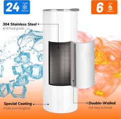 20 oz Sublimation Tumblers – Skinny Straight with colorfull lids & Straws (10 Pack)