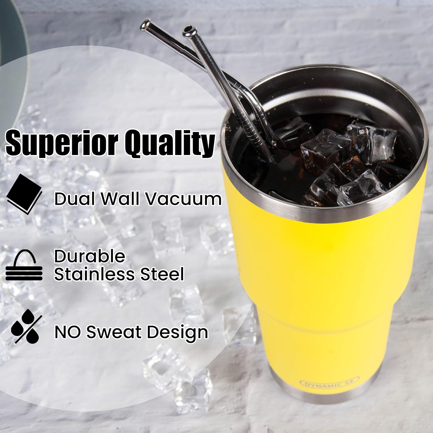 30 oz Yellow Stainless Steel Tumbler