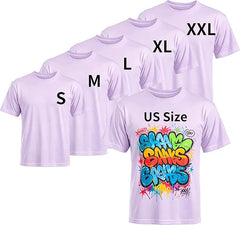 5PCS Unisex Sublimation Blank T-Shirts – Polyester Crew Neck Short Sleeve - Purple