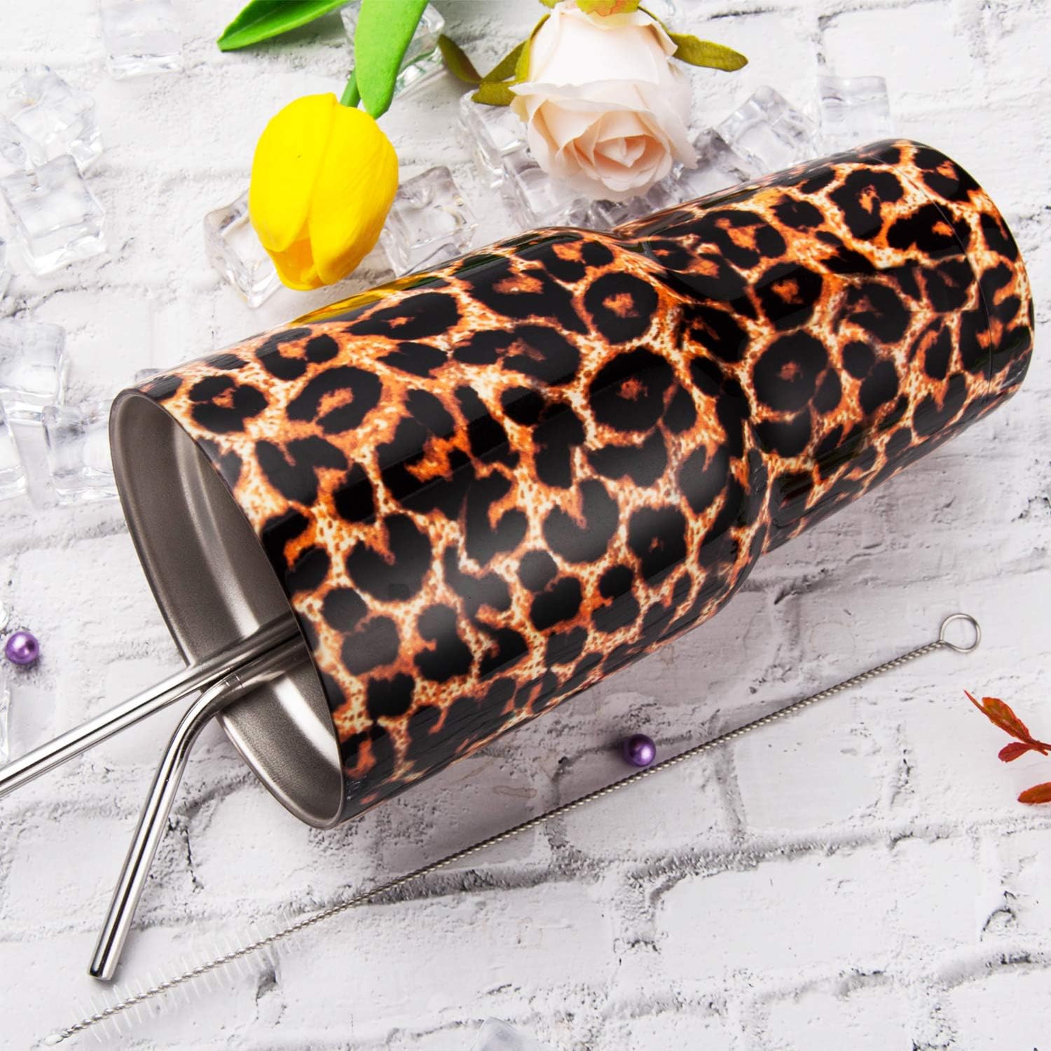 30 oz Leopard Stainless Steel Tumbler