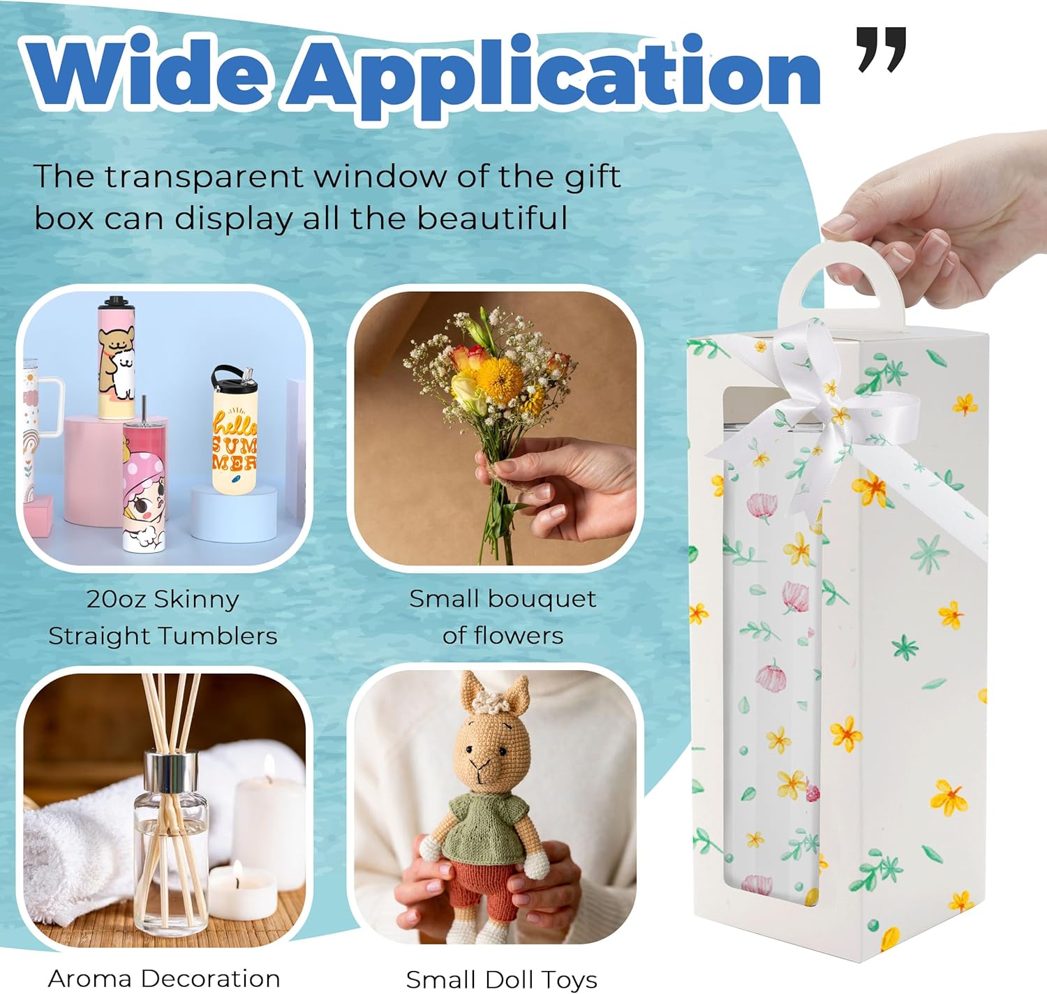 20 Pack Gift Boxes with Ribbon for 20 oz Tumblers