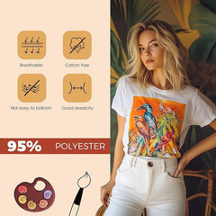 5 PCS Unisex Sublimation Blanks Bulk Polyester T Shirts - White