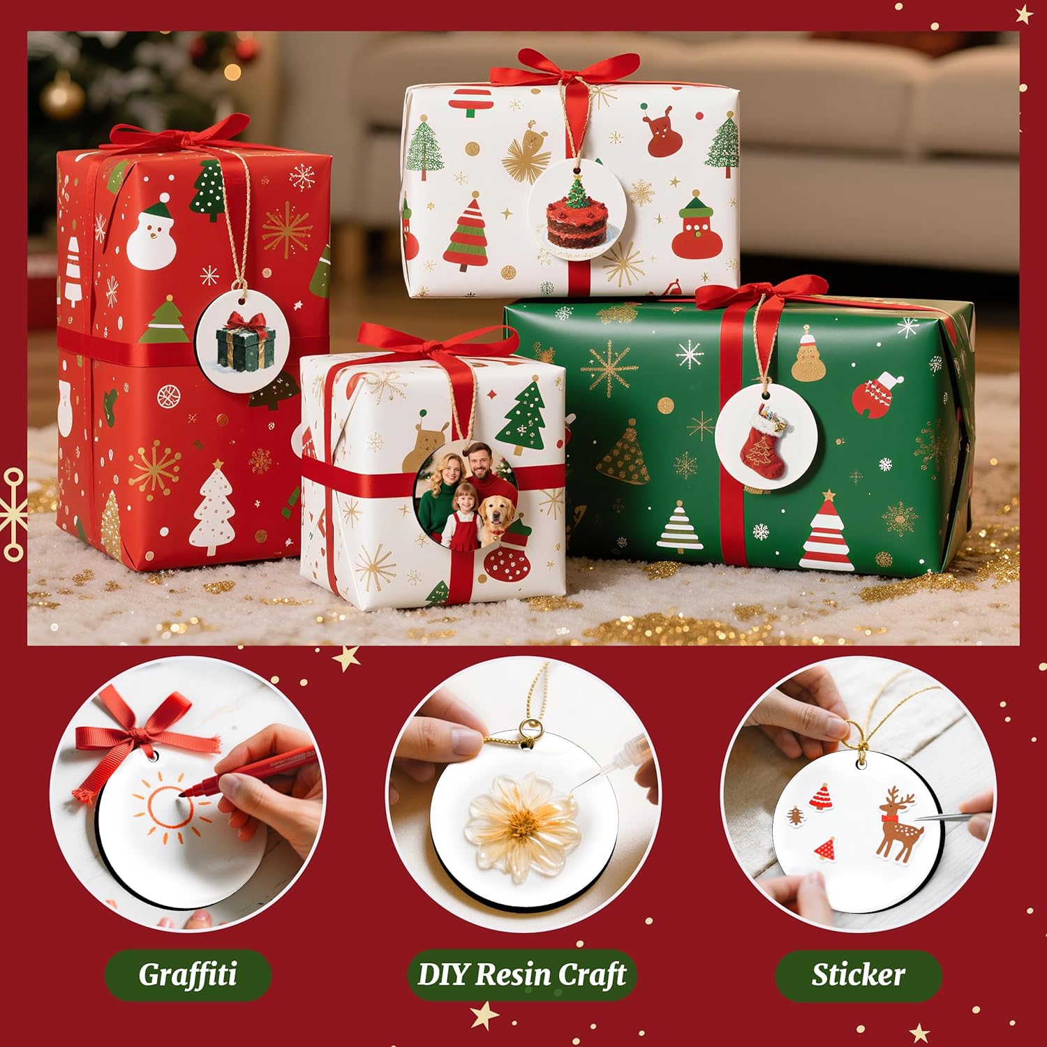 3" Sublimation MDF Ornament Blanks – Round Double-Sided Christmas Ornaments