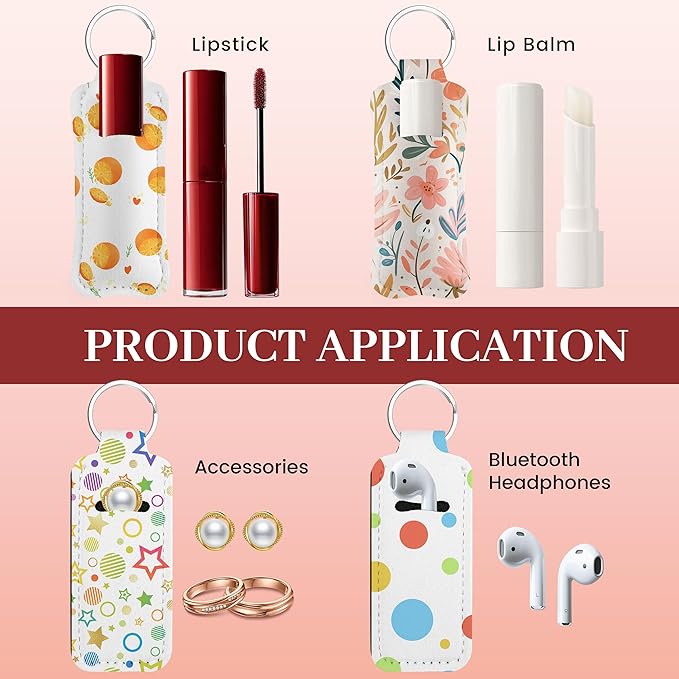 20 Pack Sublimation Chapstick Holder Keychains