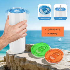 10 pack 20 oz Skinny Tumbler Replacement Lids (Multi Color)