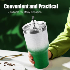 30 oz Green Glitter Stainless Steel Tumbler