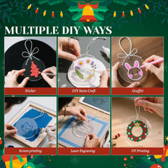 3" Clear Acrylic Ornament Blanks – Round Christmas Ornaments