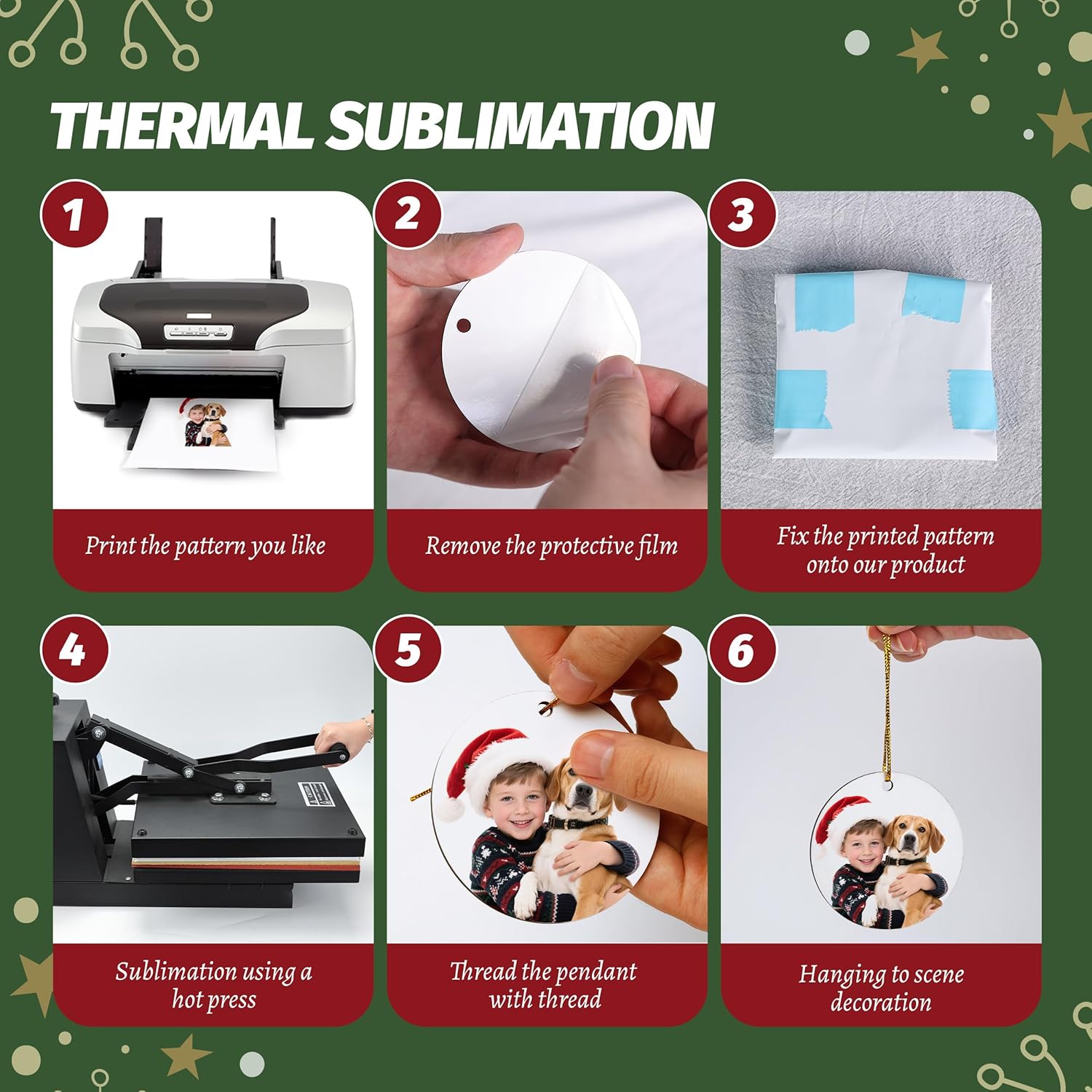 3" Sublimation MDF Ornament Blanks – Round Double-Sided Christmas Ornaments
