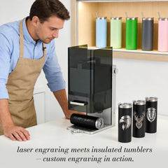 20oz Skinny Tumblers Bulk 10 Pack – Black Stainless Steel Engraving Blanks with Lids, Straws & Gift Box