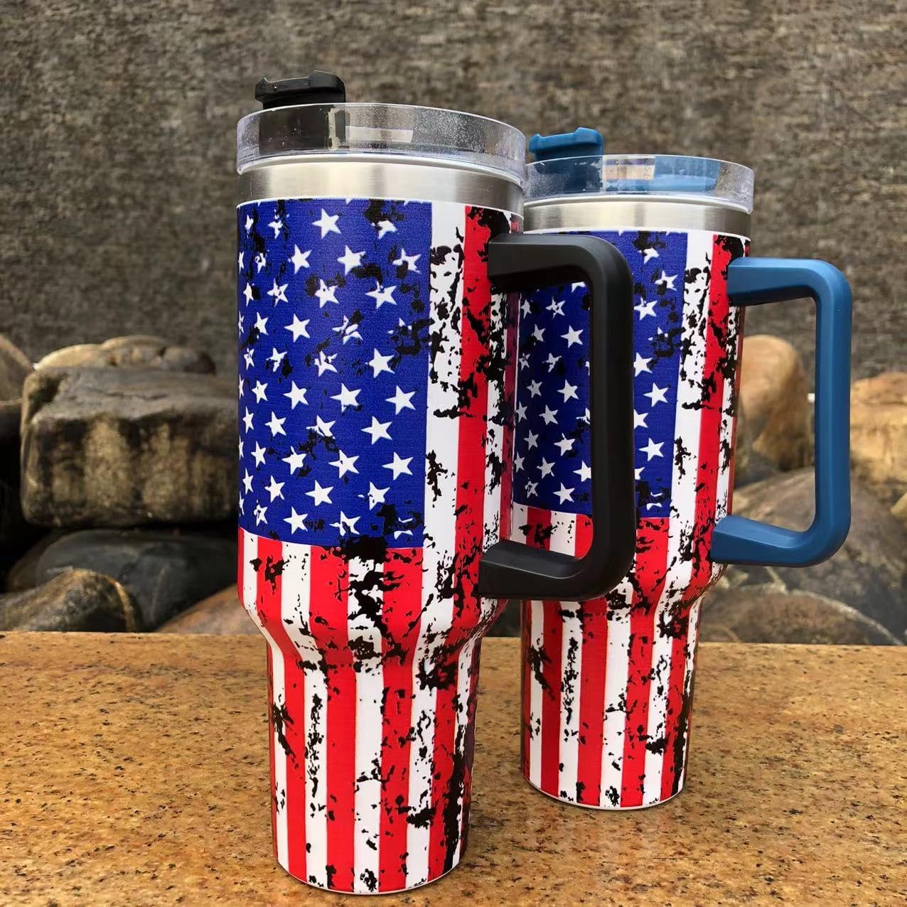 40 Oz Water Bottle for Stainless Steel Tumbler (Black Handle)