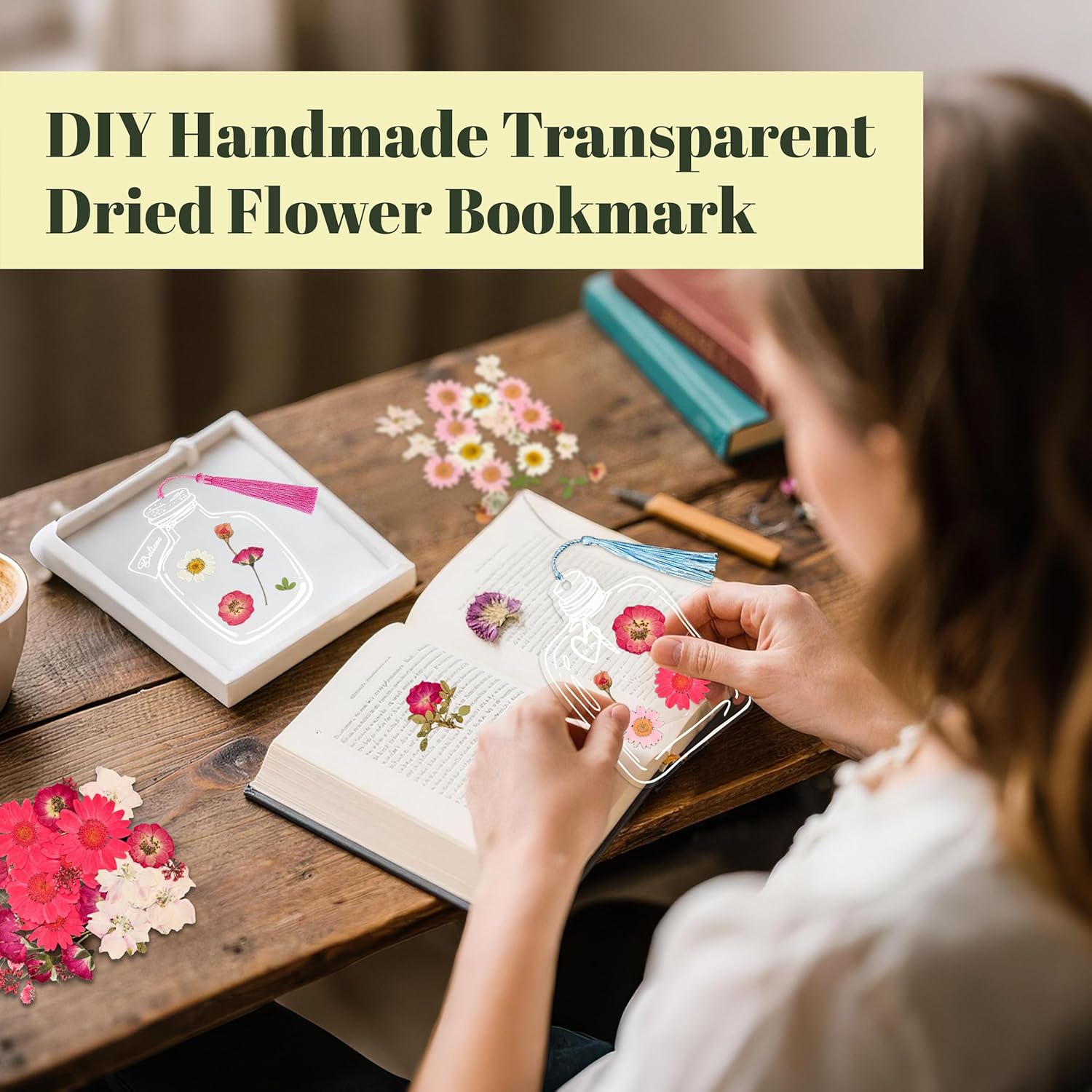 20PCS DIY Dried Flower Bookmark Kit