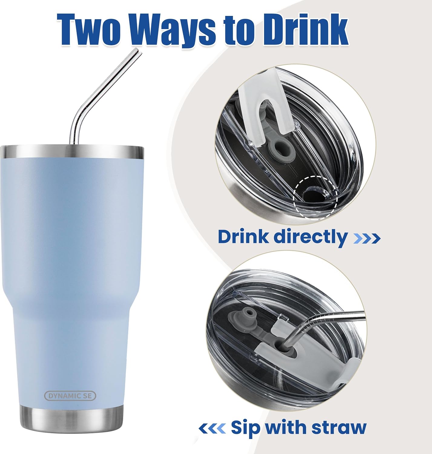 30 oz Sky Blue Stainless Steel Tumbler