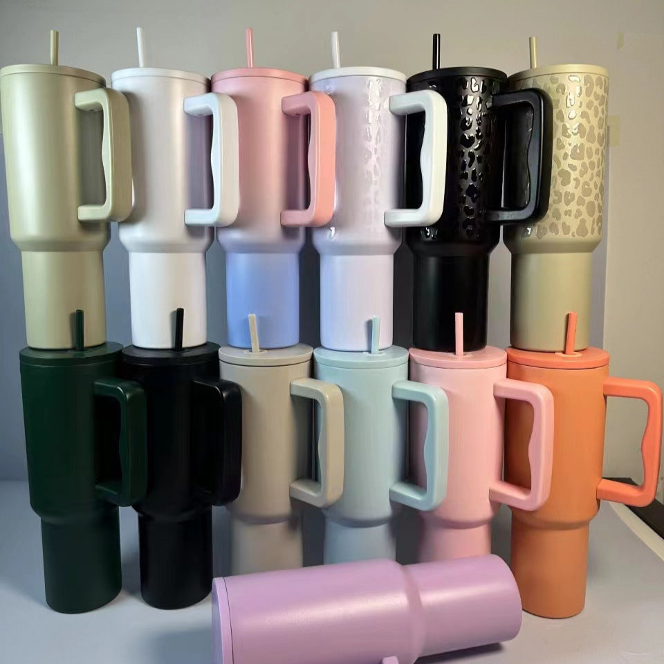 40 oz Insulated Tumblers with Handle, Lid and Straw - Designer Picks