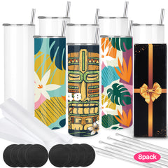 8 pack 20oz Sublimation Tumblers+ Sublimation Paper 110 Sheets (Code:MOM50)