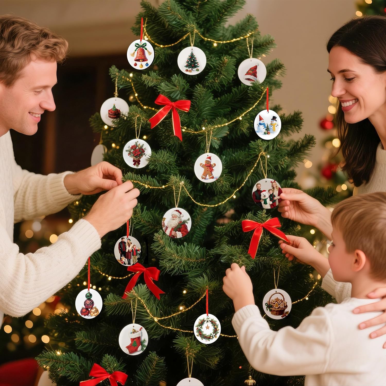 3" Sublimation MDF Ornament Blanks – Round Double-Sided Christmas Ornaments