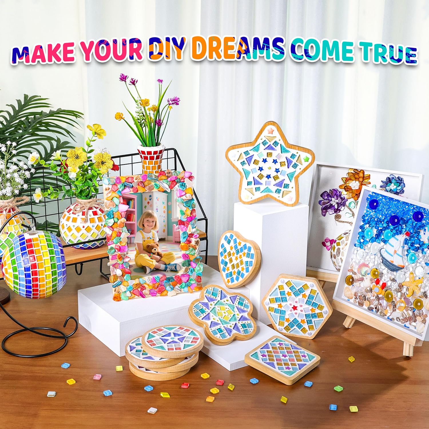 Mosaic Photo Frame Craft Kit – Handmade Gift for Kids 6–12