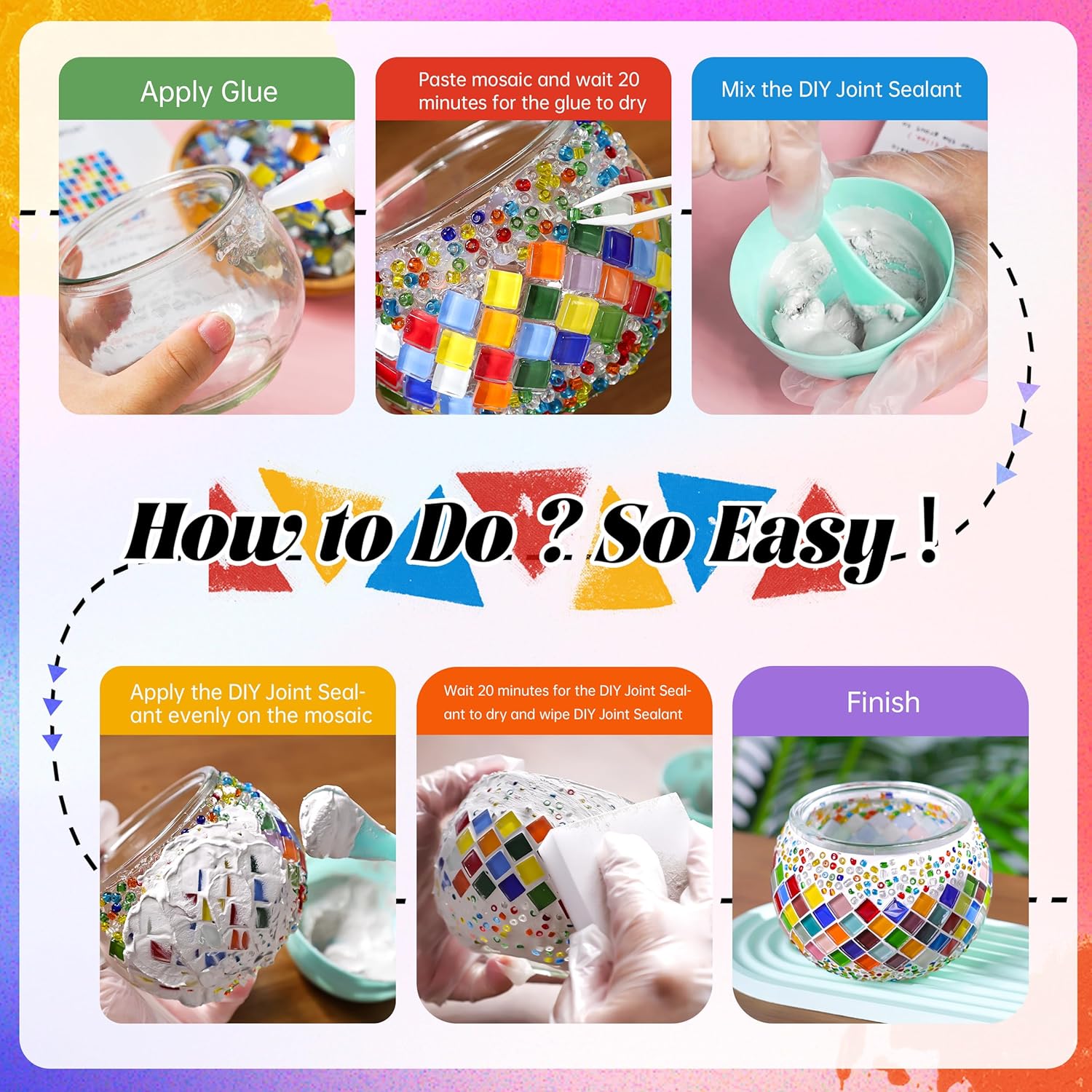 DIY Mosaic Candle Holder Kit