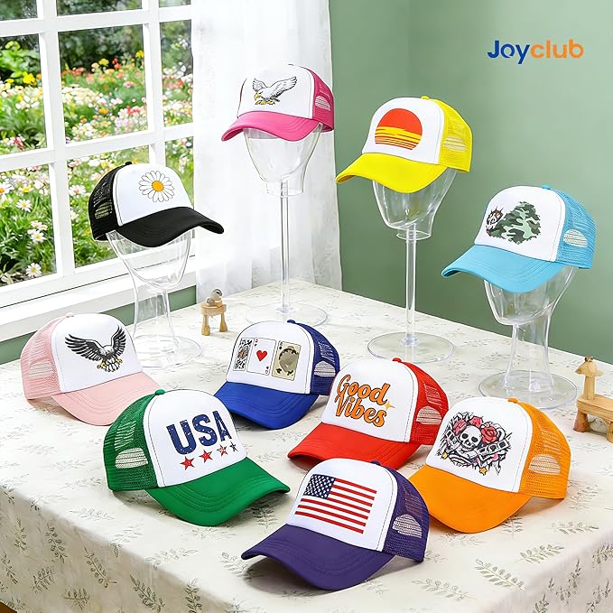 15-Pack Colorful Blank Trucker Hats for Sublimation – Adjustable Mesh Snapback Caps