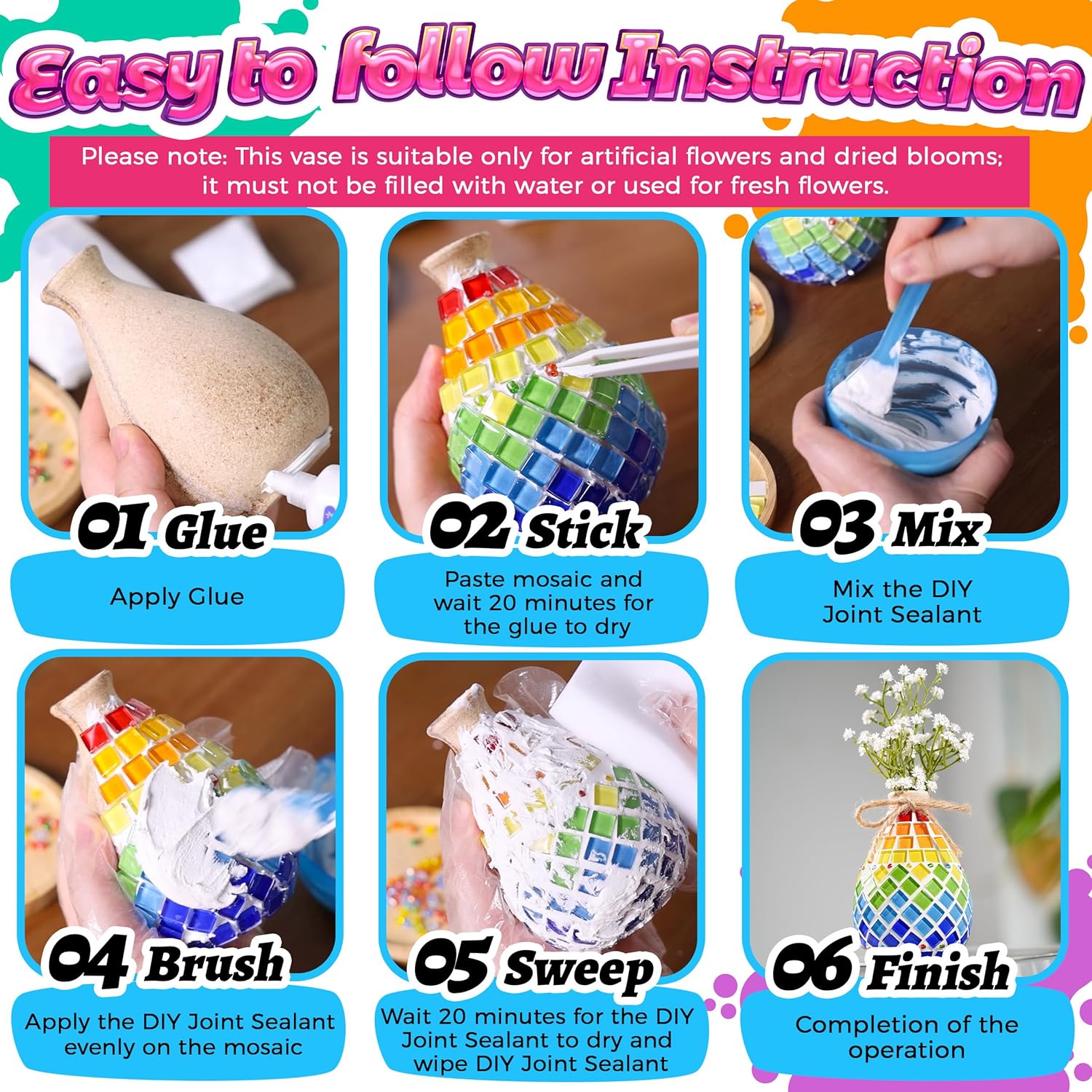 Mosaic Vase Craft Kit – DIY Handmade Project