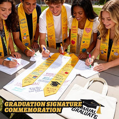 15 PCS Yellow 70 Inch Sublimation Graduation Stoles Bulk Unisex Satin Sashes for DIY Custom School Honor