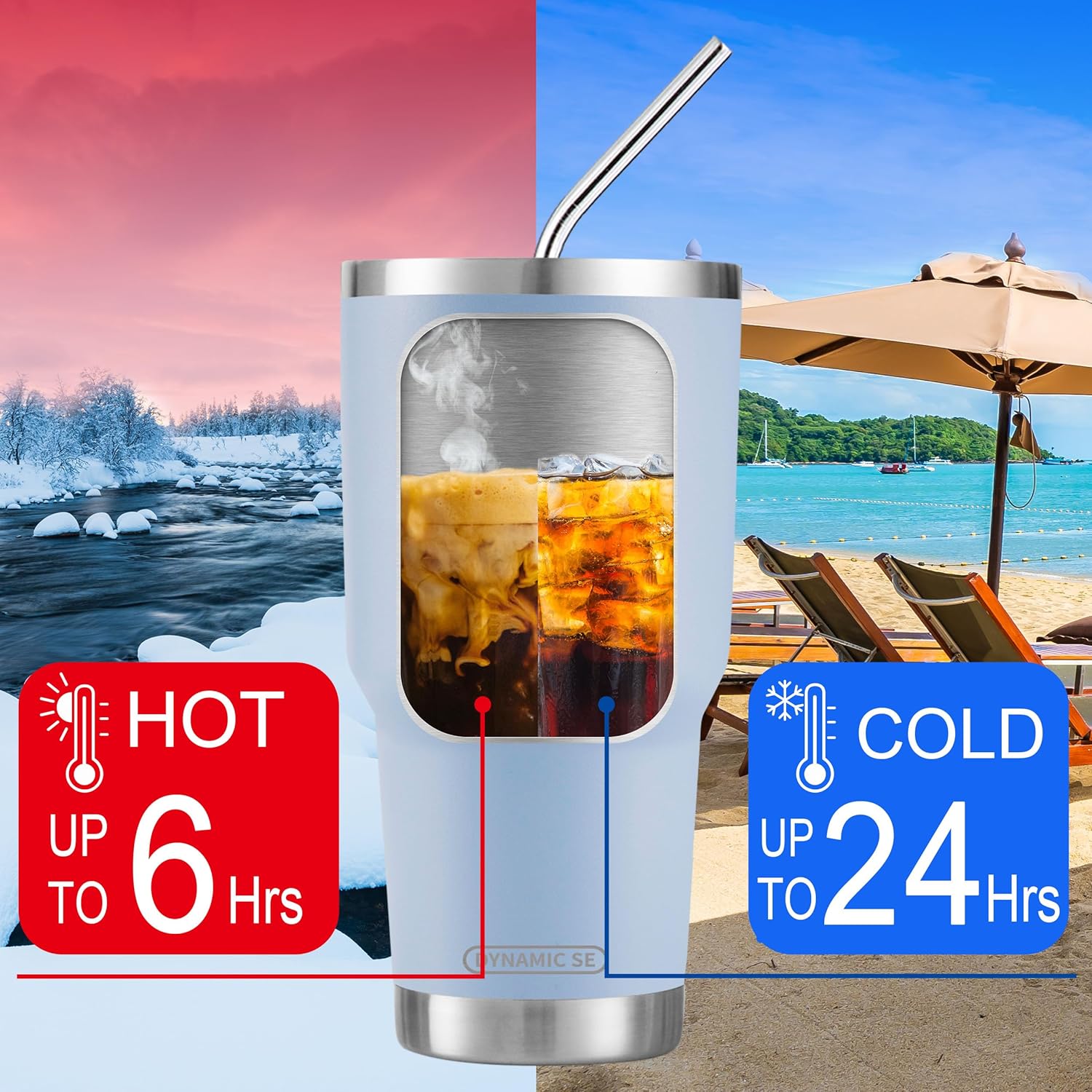 30 oz Sky Blue Stainless Steel Tumbler
