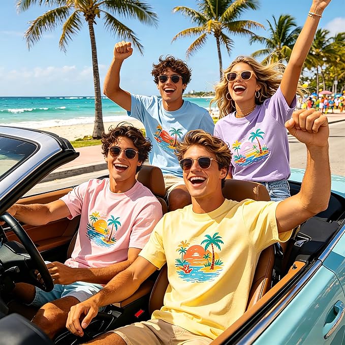 5PCS Unisex Sublimation Blank T-Shirts – Polyester Crew Neck Short Sleeve - Blue