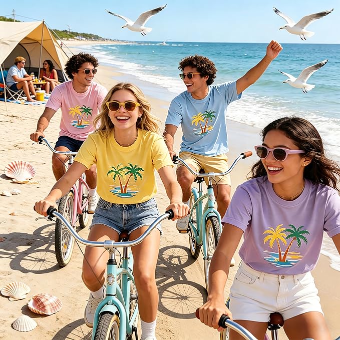 5PCS Unisex Sublimation Blank T-Shirts – Polyester Crew Neck Short Sleeve - Yellow
