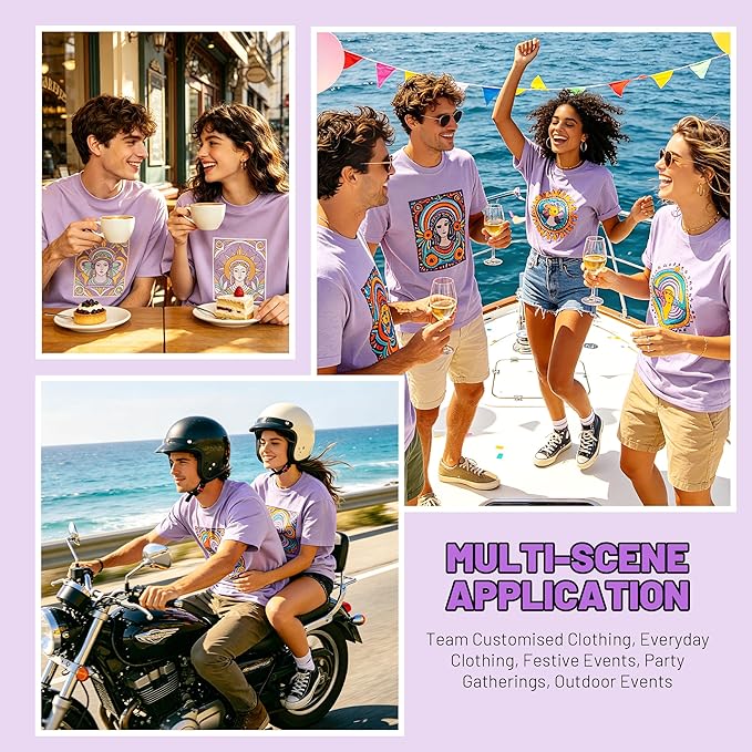 5PCS Unisex Sublimation Blank T-Shirts – Polyester Crew Neck Short Sleeve - Purple