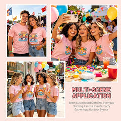 5PCS Unisex Sublimation Blank T-Shirts – Polyester Crew Neck Short Sleeve - Light Pink